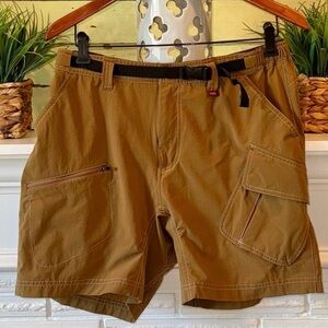 REI UPF 30+ Brown Belted Nylon Quick Dry Cargo Style Outdoor Hiking Shorts 14